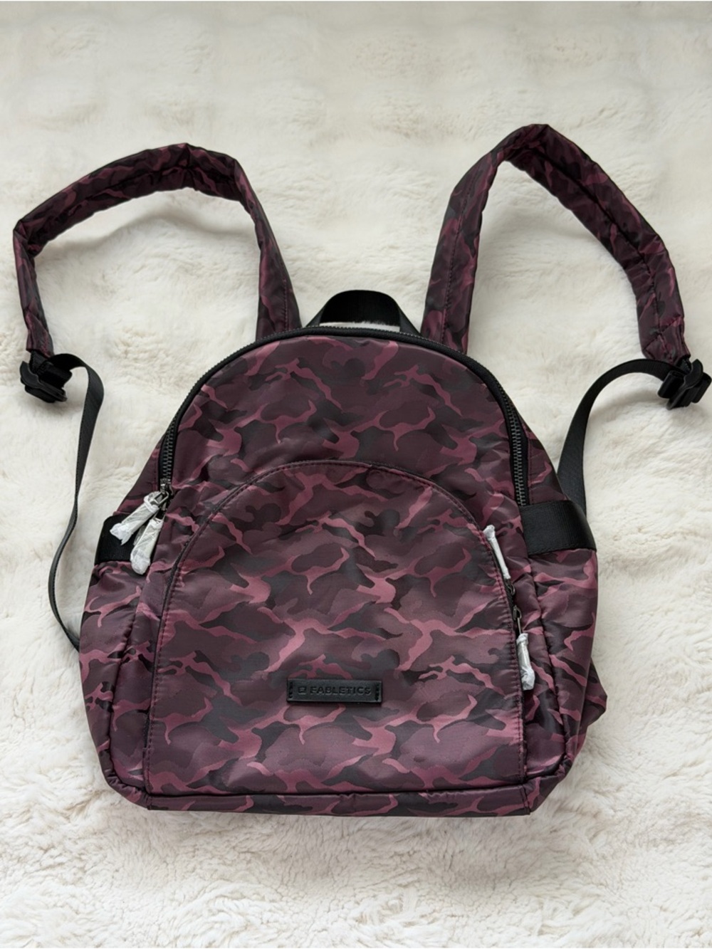 Trendy Fabletics The Downtown Burgundy Camo Backpack - Active Lifestyle - Picture 4 of 15